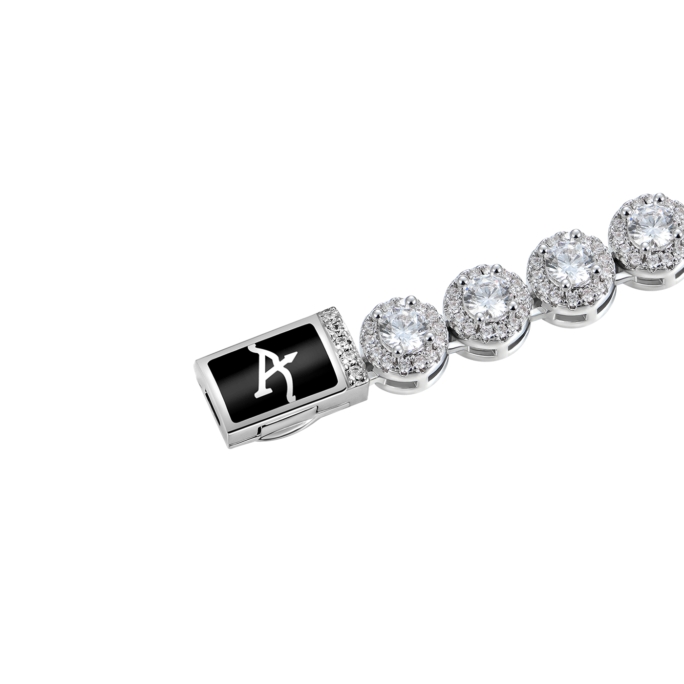 Moissanite Round Cut Clustered Tennis Bracelet - 7mm