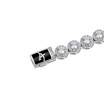 Moissanite Round Cut Clustered Tennis Bracelet - 7mm