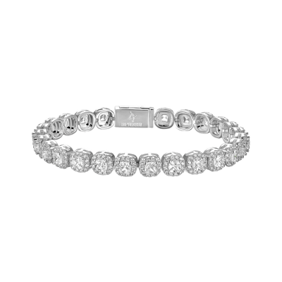 Brazalete de tenis agrupado de moissanita con talla cojín - 7 mm