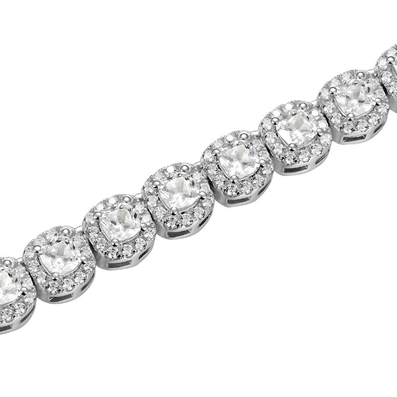 Cushion cut hot sale tennis bracelet
