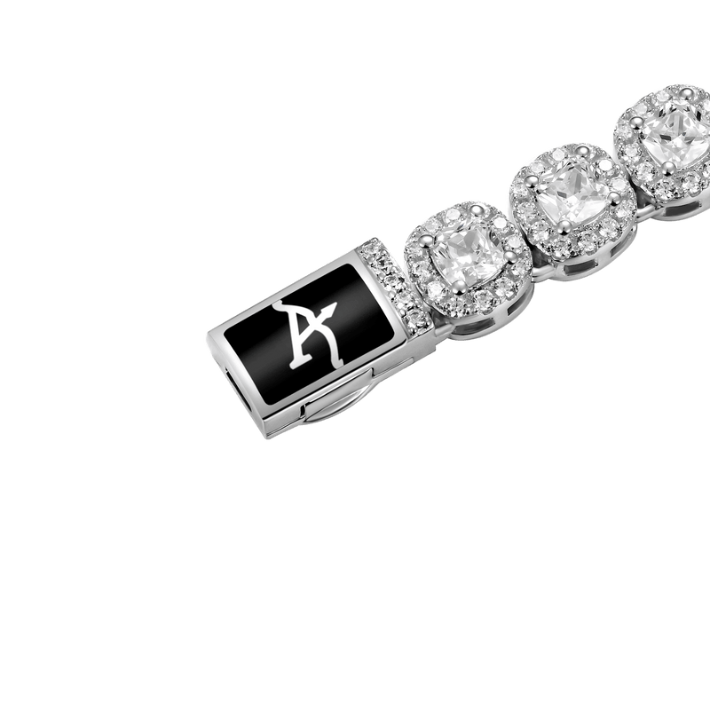 7mm Cushion Cut Clustered Tennis Bracelet APORRO HIP HOP JEWELRY