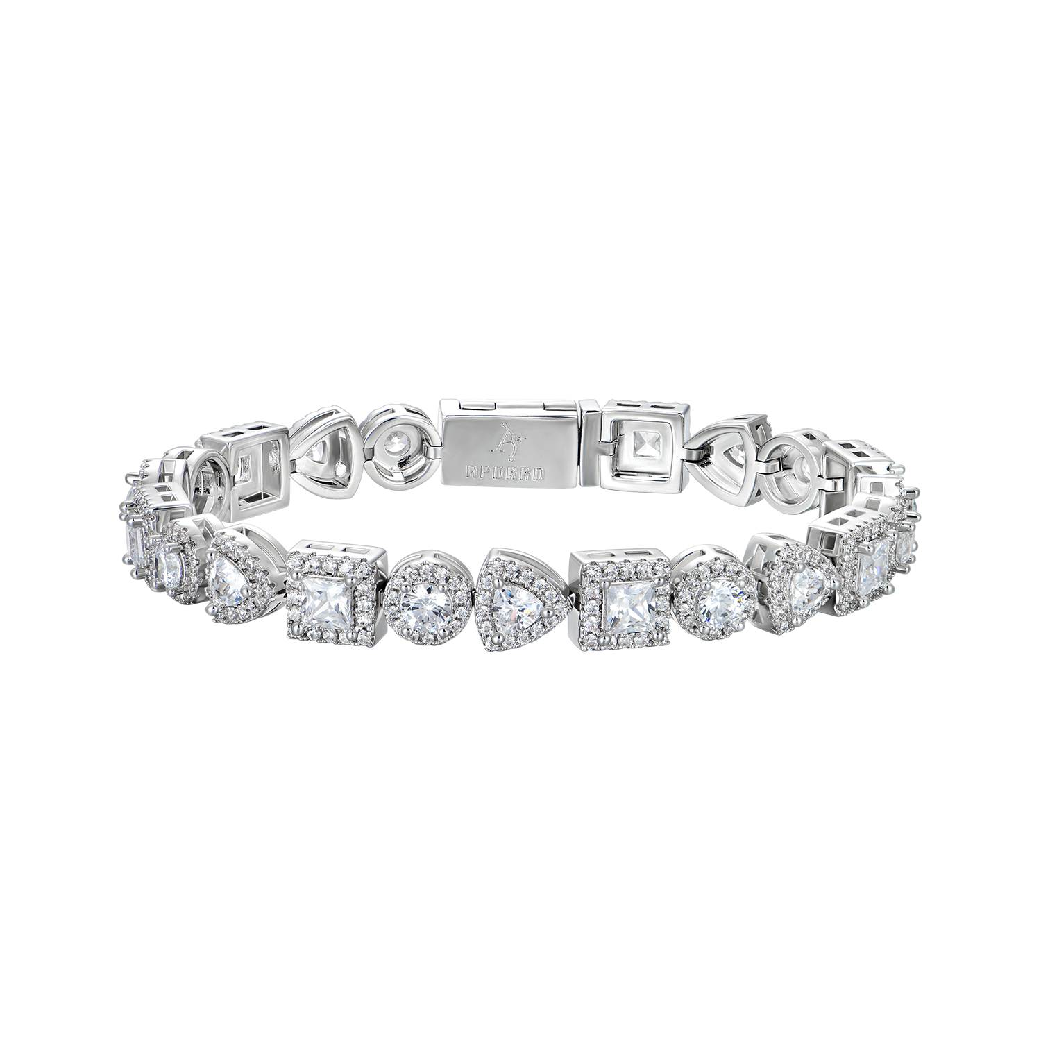 Women's Princess Cut Mix Clustered Tennis Bracelet - 7mm