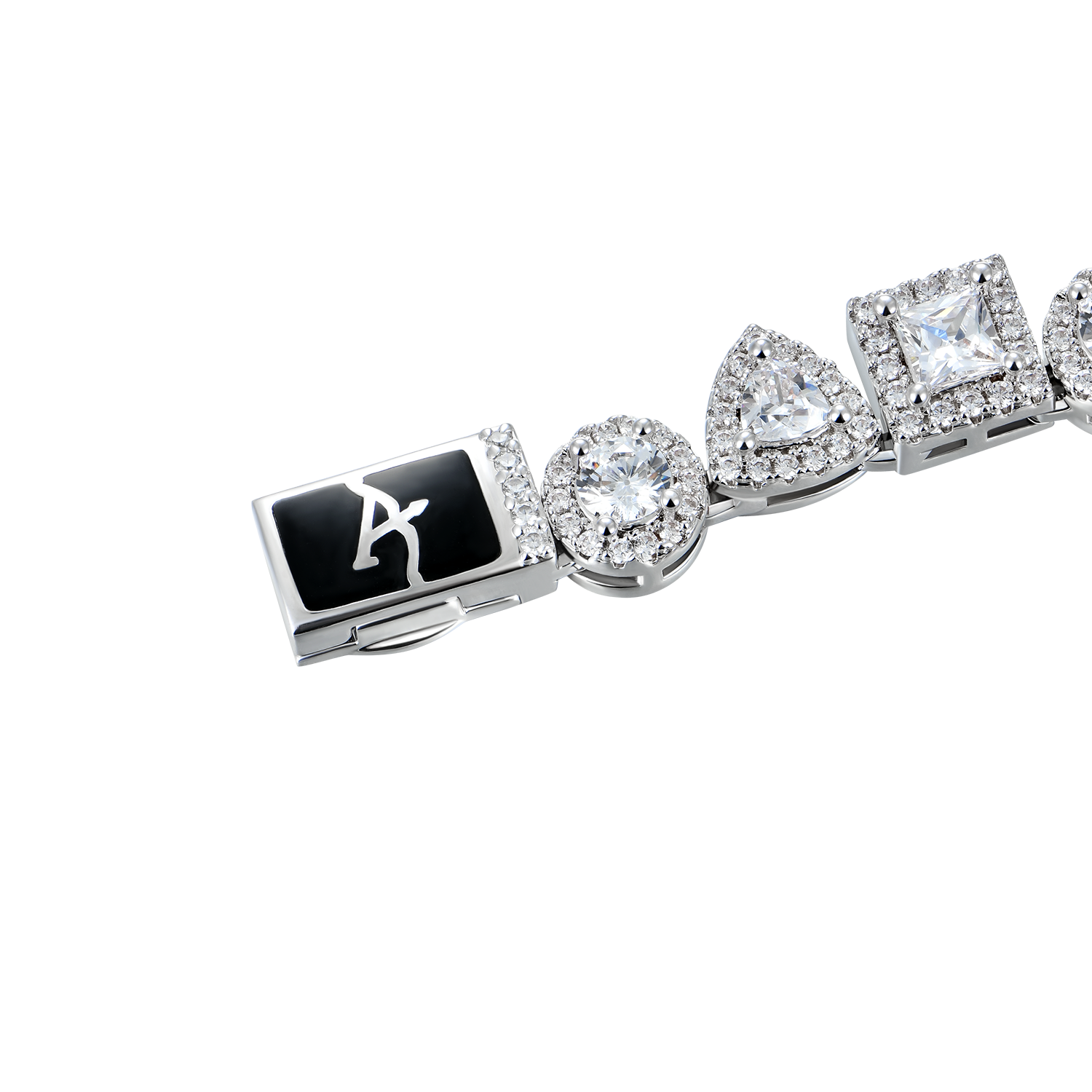 MOISSANITE Princess Cut Mix Pulsera de tenis agrupada - 7 mm