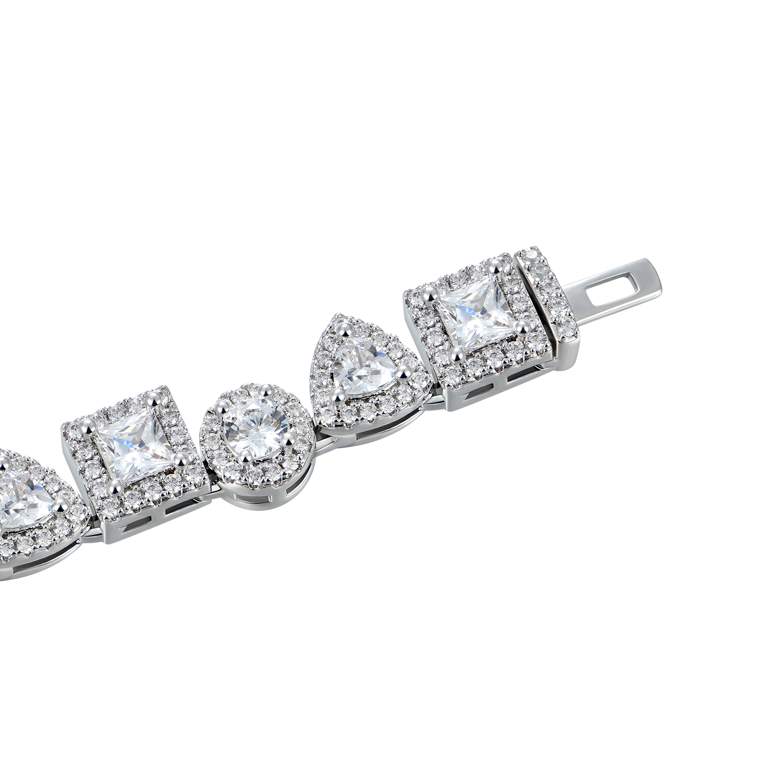 Women's Princess Cut Mix Clustered Tennis Bracelet - 7mm