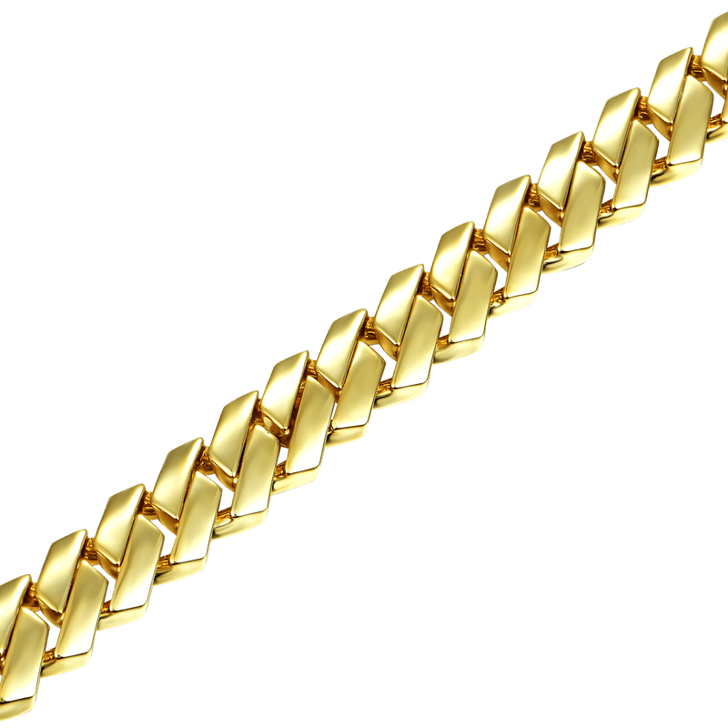 Plain Gold Prong Cuban Link Bracelet-APORRO HIP HOP JEWELRY - APORRO
