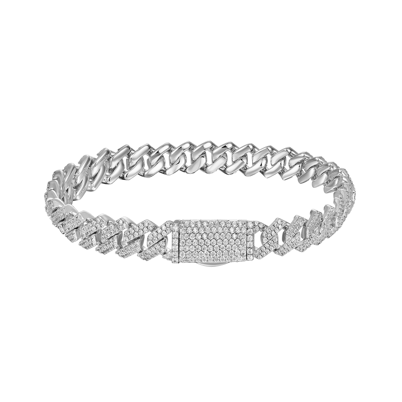 Round Cut Prong Cuban Link Bracelet - Luxury Jewelry 2024 - APORRO