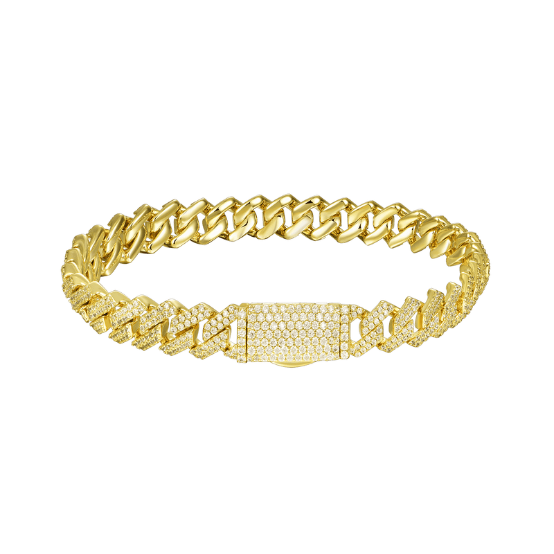 Round Cut Prong Cuban Link Bracelet - Luxury Jewelry 2024 - APORRO