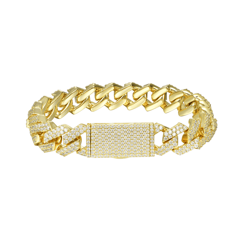 Round Cut Prong Cuban Link Bracelet - Luxury Jewelry 2024 - APORRO