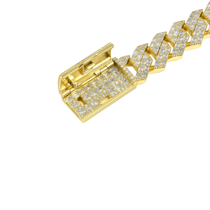 Emerald Cut Prong Cuban Link Bracelet-APORRO FINE JEWELRY - APORRO