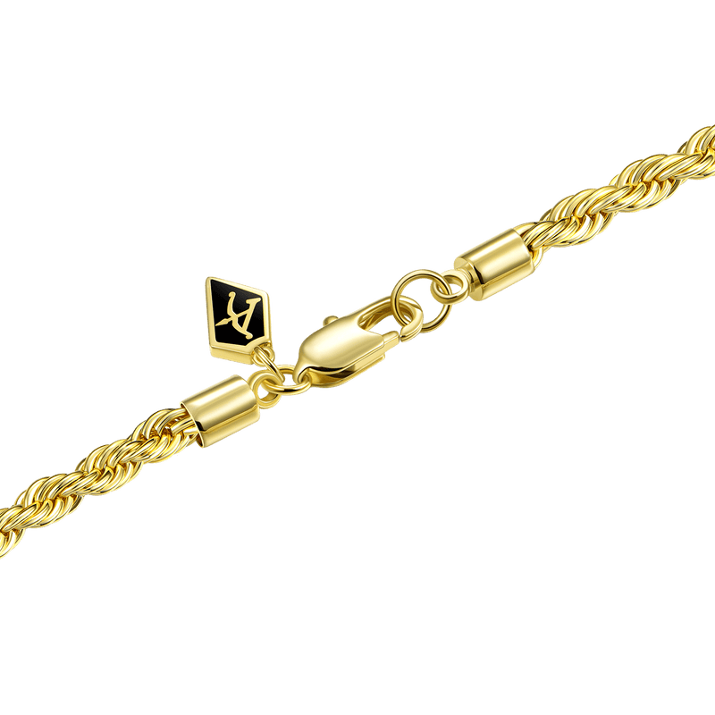 3.5mm Rope Bracelet -Yellow Gold - APORRO