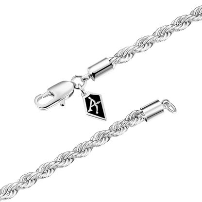 Baguette Tennis & Rope Bracelet Set