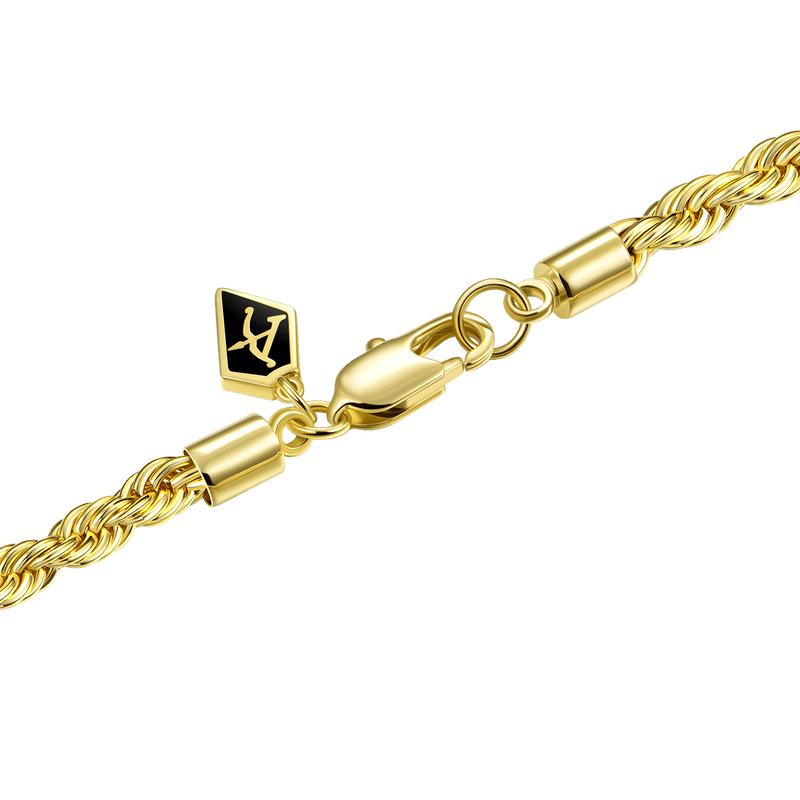 4.5mm Rope Bracelet - Yellow Gold - APORRO