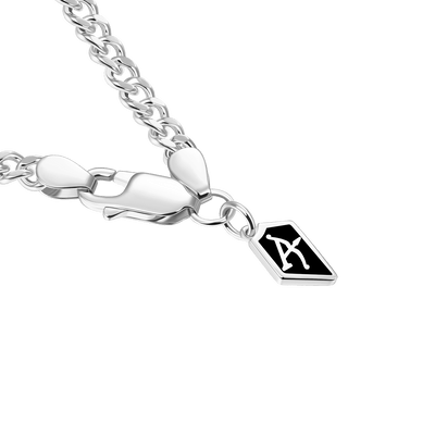 Bracelet gourmette Miami Micro Cubain 5 mm - Or Blanc