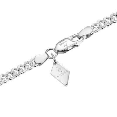 Bracelet gourmette Miami Micro Cubain 5 mm - Or Blanc