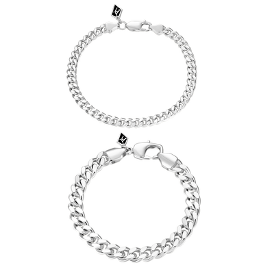 Paquete de pulseras de eslabones cubanos de Miami