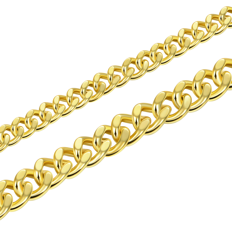 Bracelet à maillons cubains de 5 mm et bracelet à maillons cubains de  - APORRO