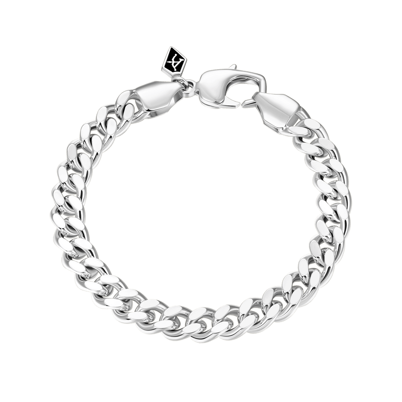 8mm Miami Micro Cuban Curb Bracelet - White Gold - APORRO
