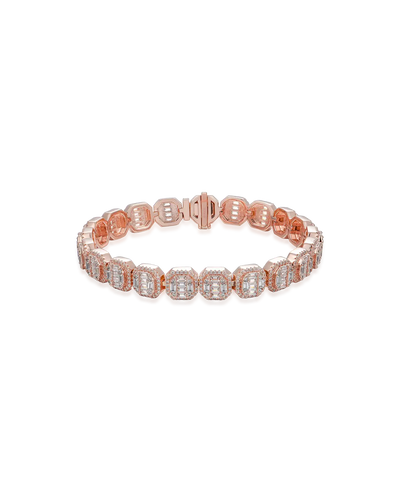 Brazalete de tenis agrupado en forma de baguette de moissanita - 8 mm