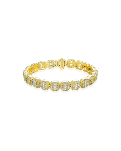 Baguette Clustered Tennis Bracelet - 8mm