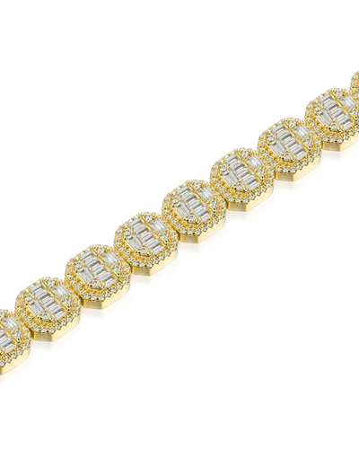 Baguette Clustered Tennis Bracelet - 8mm