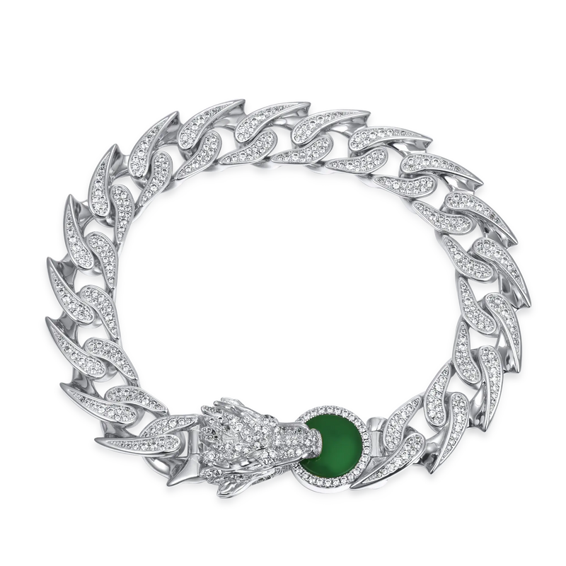 WONG Ⅱ Ridge Iced Out Cuban Bracelet - 12mm - APORRO