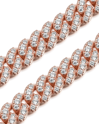Pulsera de eslabones cubanos de talla redonda de moissanita - 6 mm