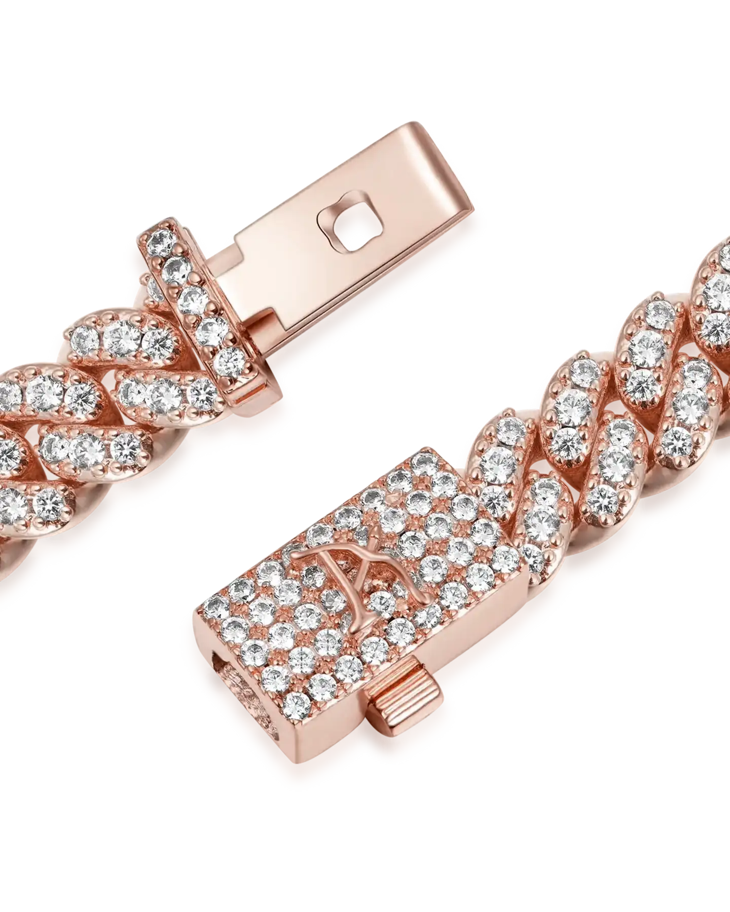 Pulsera de eslabones cubanos de talla redonda de moissanita - 6 mm