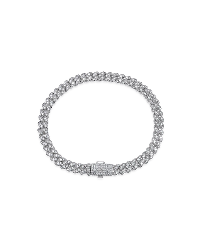 Pulsera de eslabones cubanos de talla redonda de moissanita - 6 mm