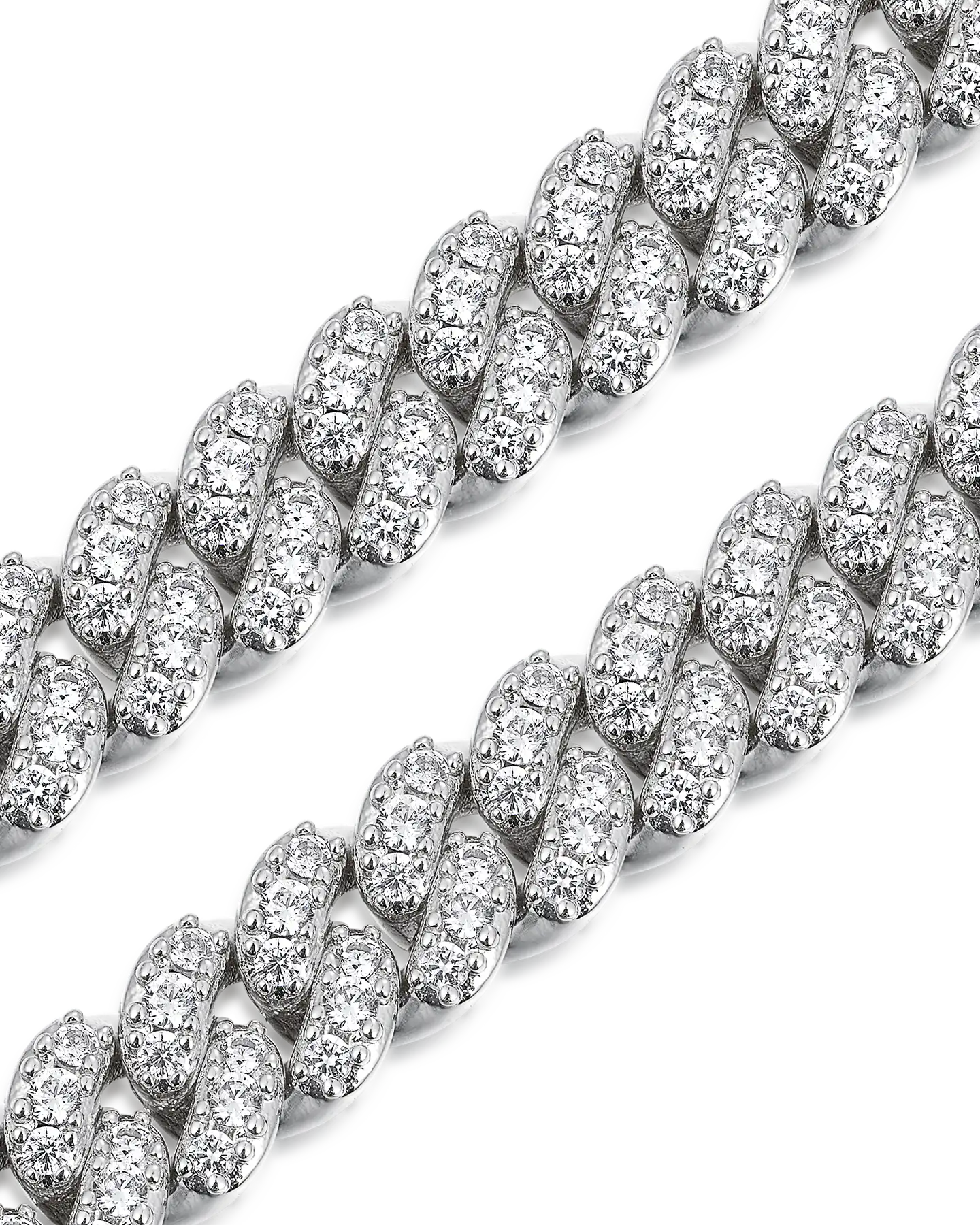 Pulsera de eslabones cubanos de talla redonda de moissanita - 6 mm