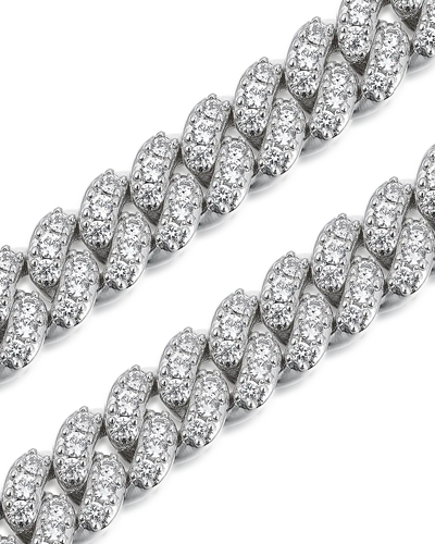 Pulsera de eslabones cubanos de talla redonda de moissanita - 6 mm