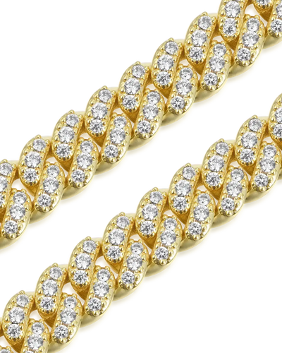 Pulsera de eslabones cubanos de talla redonda de moissanita - 6 mm