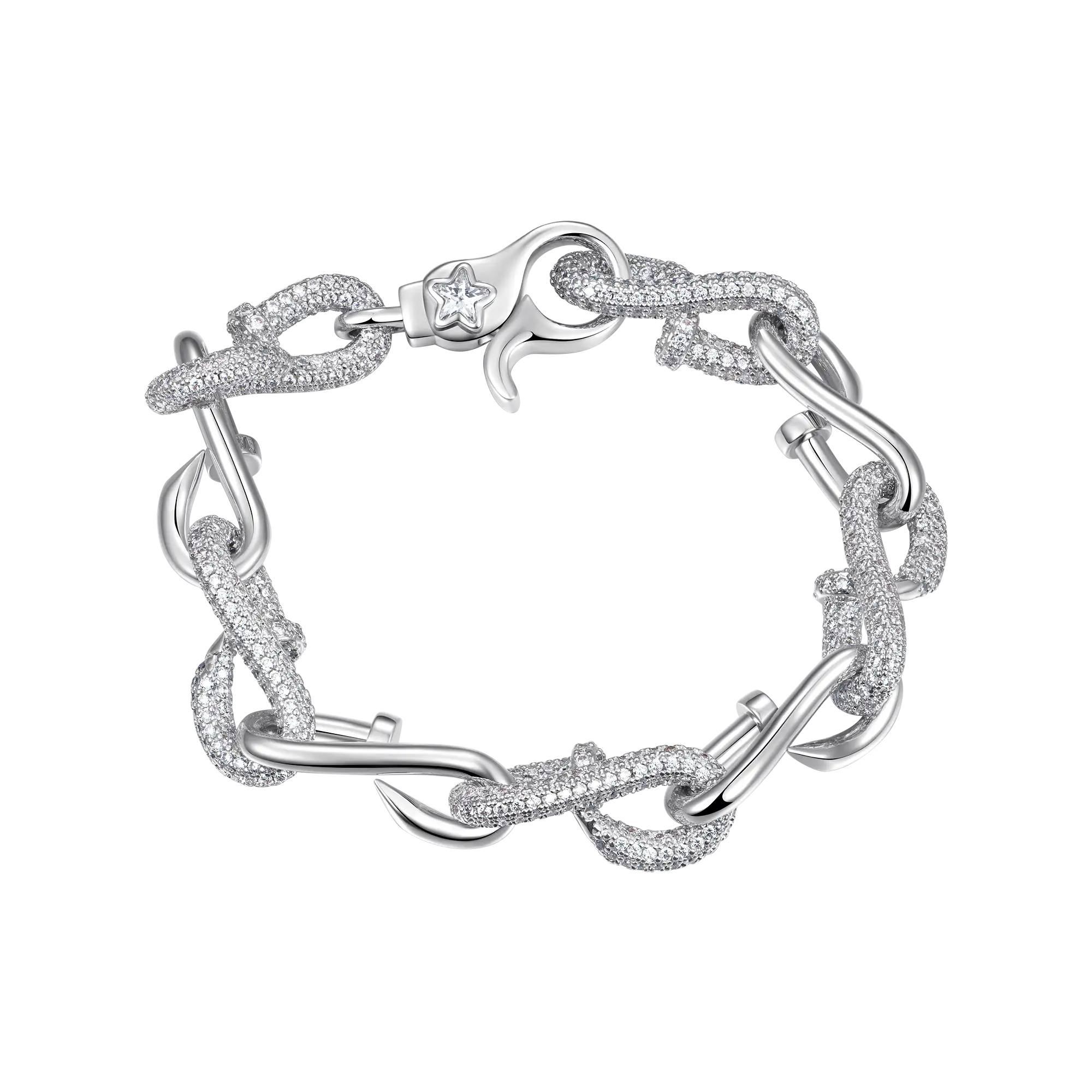 Bracciale per unghie contorto da donna - 10mm