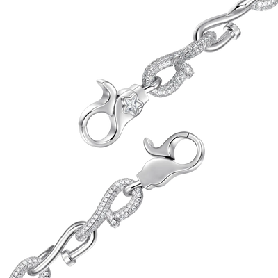 Bracciale a maglie con chiodi intrecciati Moissanite - 10 mm