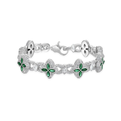 Moissanit Leuchtendes Kleeblatt-Armband