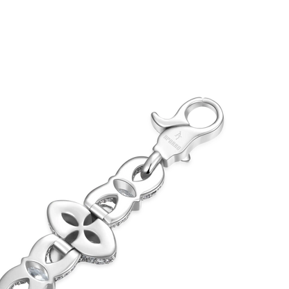 Bracelet de trèfle lumineux glacé - Diamond blanc