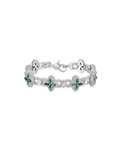 Bracciale con trifoglio luminoso ghiacciato