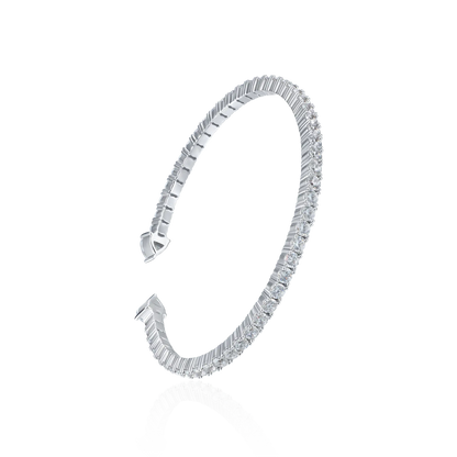 Moissanite Multiple Spring Tennis Bangle Bracelet