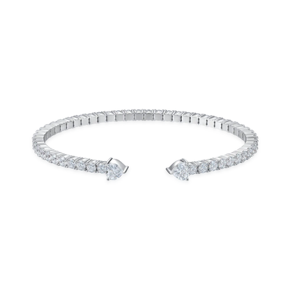 Moissanite Multiple Spring Tennis Bangle Bracelet