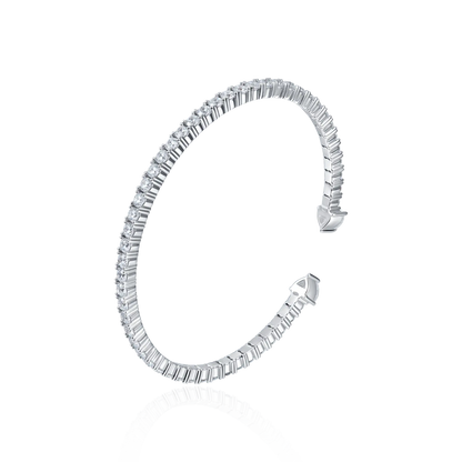 Moissanite Multiple Spring Tennis Bangle Bracelet