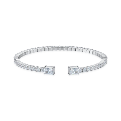 Moissanite Multiple Spring Tennis Bangle Bracelet
