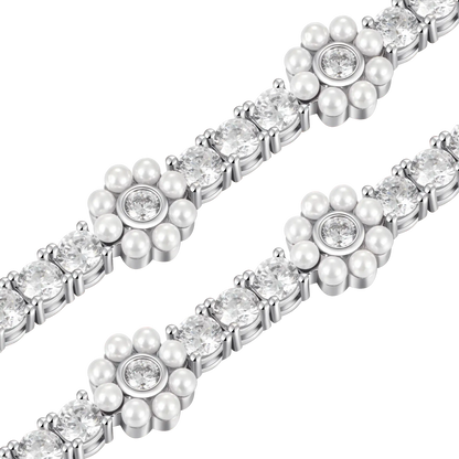 Flora Pearl Tennis Bracelet - 9mm