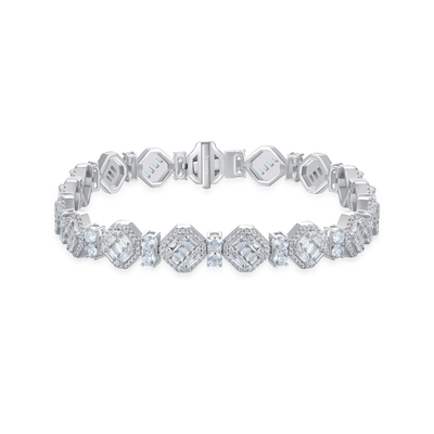 Octagon Mix & Iced Tennis Bracelet Set