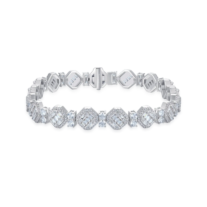 Octagon Mix Cut Tennis Bracelet - 8mm