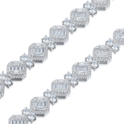 Octagon Mix & Iced Tennis Bracelet Set
