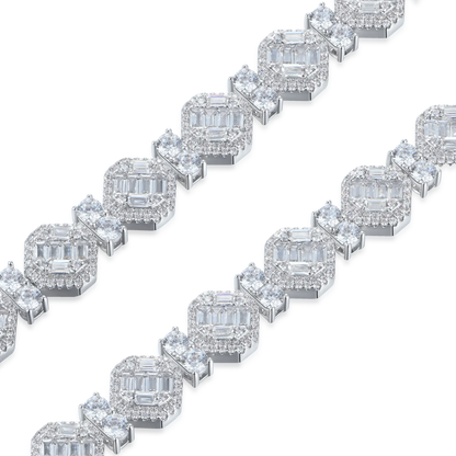 Octagon Mix Cut Tennis Bracelet - 8mm