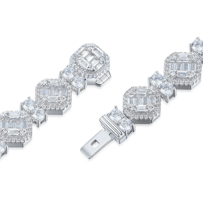 Octagon Mix Cut Tennis Bracelet - 8mm