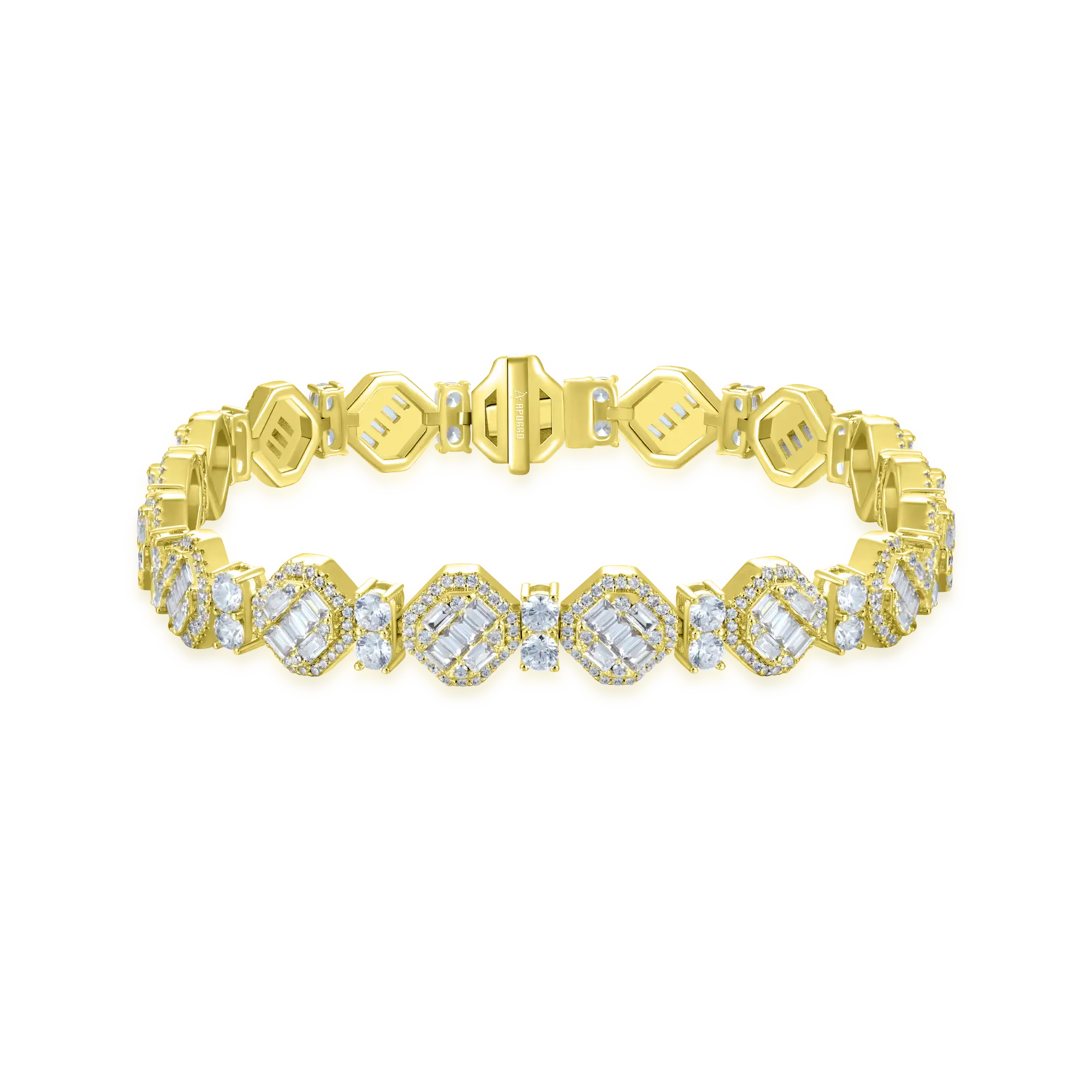 Octagon Mix Cut Tennis Bracelet - 8mm