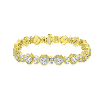 Octagon Mix & Iced Tennis Bracelet Set
