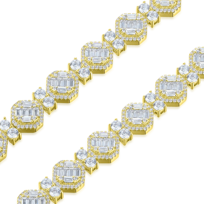 Octagon Mix Cut Tennis Bracelet - 8mm