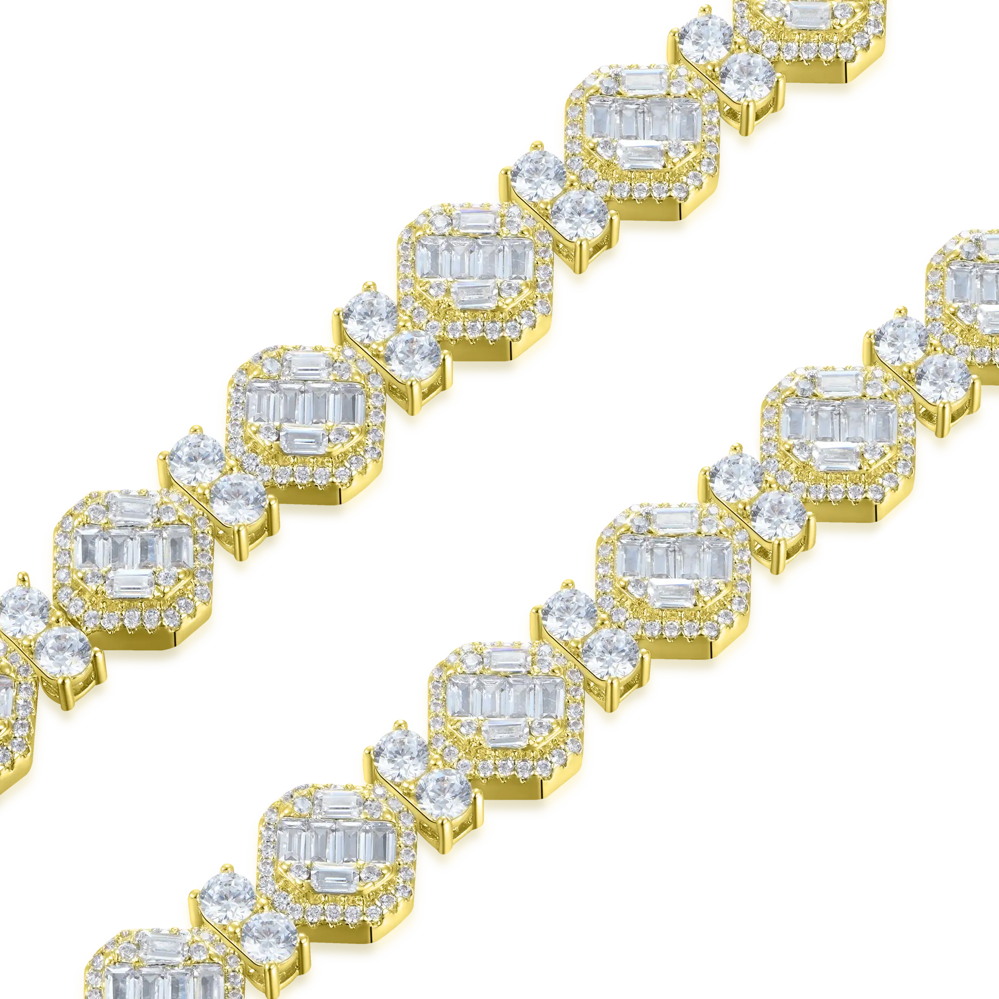 Octagon Mix & Iced Tennis Bracelet Set